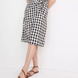 Madewell Midi Skirt in Gingham Check